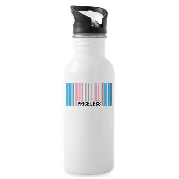 Inestimable Trans Pride Code-barres Transgenre subtil - Gourde avec paille intégrée - blanc - Droite
