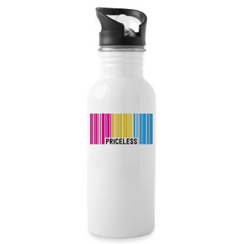Unbezahlbare Pansexual Pride Barcode Subtile Pfanne - Trinkflasche mit integriertem Trinkhalm - Weiß - Rechts