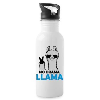 Quote No Drama Llama - Water bottle with straw - white - Right