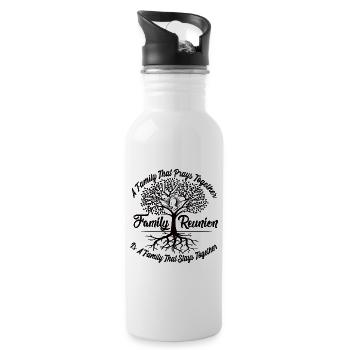 Family Reunion Eine Familie die miteinander betet - Trinkflasche mit integriertem Trinkhalm - Weiß - Rechts