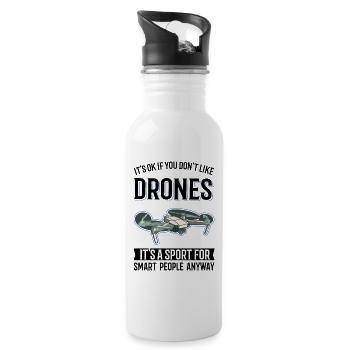 Drone Pilot Gift Drone Quadcopter - Water bottle with straw - white - Right