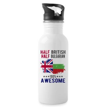 Moitié britannique moitié bulgare - Gourde avec paille intégrée - blanc - Droite