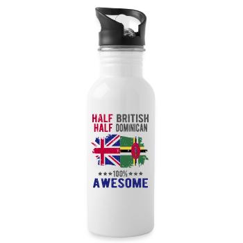 Half British Half Dominican - Water bottle with straw - white - Right