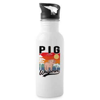 Schweineflüsterer Schweine Pig Whisperer - Gourde avec paille intégrée - blanc - Droite