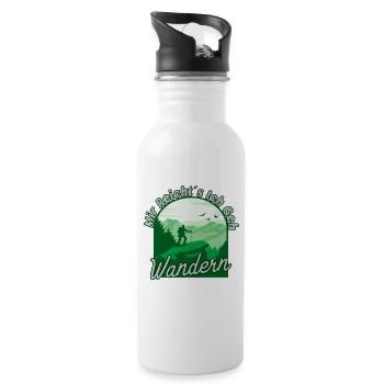 Mir Reichts Ich Geh Wandern - Trinkflasche mit integriertem Trinkhalm - Weiß - Rechts