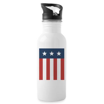 Stars and Stripes Flag - Water bottle with straw - white - Right