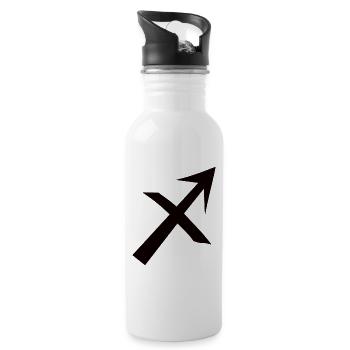Zodiac sign Sagittarius - Zodiac sign symbol - Water bottle with straw - white - Right