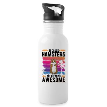 Hamster Cadeau Hamster Doré Hamster Nain Hamster - Gourde avec paille intégrée - blanc - Droite