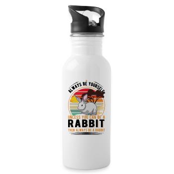 Lapin Lapin Lapin Lapin - Gourde avec paille intégrée - blanc - Droite