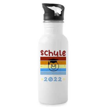 Schule 2022 1. Klasse Smile Schulbeginn T shirt - Trinkflasche mit integriertem Trinkhalm - Weiß - Rechts