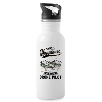 Drone Pilot Gift Drone Quadcopter - Water bottle with straw - white - Right