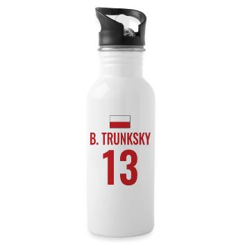 Fußball Sauf Trikot Polen Mallorca Party Gruppen - Trinkflasche mit integriertem Trinkhalm - Weiß - Rechts
