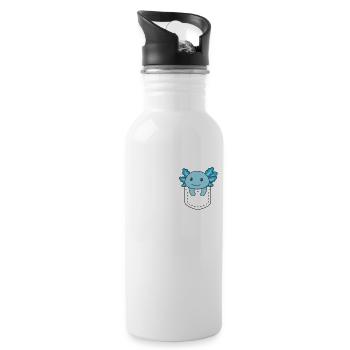 Axolotl in pocket sweet axolotls in chest pocket - Water bottle with straw - white - Right