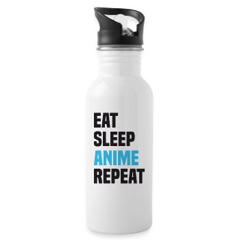 Eat Sleep Anime Repeat - Trinkflasche mit integriertem Trinkhalm - Weiß - Rechts