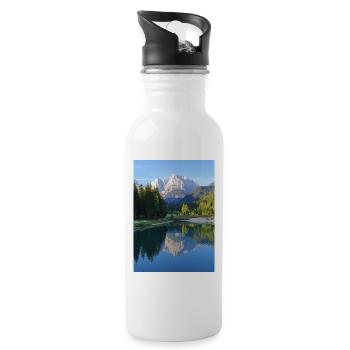 Jasna Lake Kranjska Gora Slovenia - Water bottle with straw - white - Right