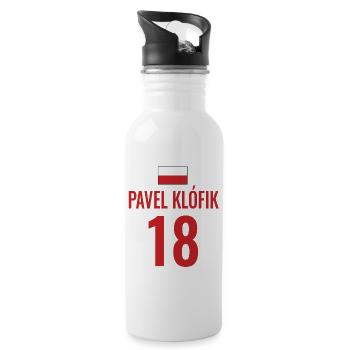 Fußball Sauf Trikot Polen Mallorca Party Gruppen - Trinkflasche mit integriertem Trinkhalm - Weiß - Rechts