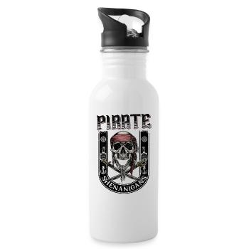 Laissez les manigances de pirates commencer le style de tatouage - Gourde avec paille intégrée - blanc - Droite