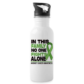 No One Fights Alone Family - Kidney Cancer - Water bottle with straw - white - Right