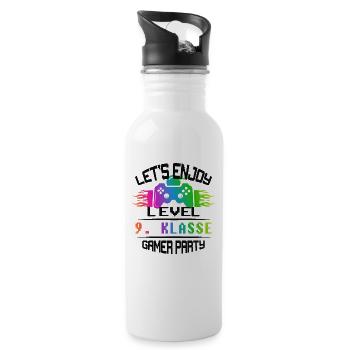 Level 9. CLASS keep calm and game on - Water bottle with straw - white - Right