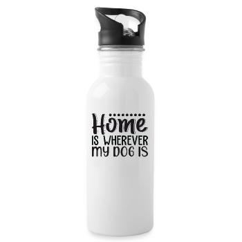 La maison est partout où se trouve mon chien - Gourde avec paille intégrée - blanc - Droite
