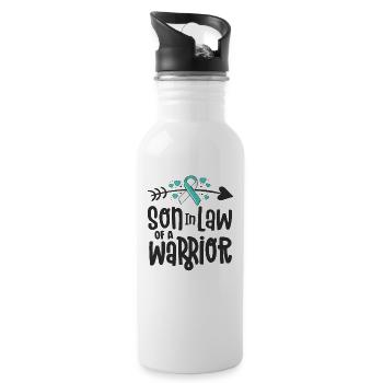 Son-In-Law Of A Warrior Cervical Cancer Family - Water bottle with straw - white - Right