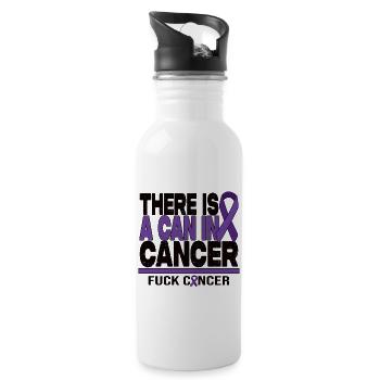 There Is A Can In Cancer - F*** Cancer - Water bottle with straw - white - Right