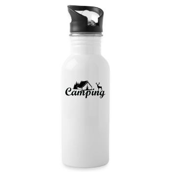 Camping - Trinkflasche mit integriertem Trinkhalm - Weiß - Rechts