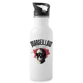 Marseillais Hasta La Muerte - 13 - Gourde avec paille intégrée - blanc - Droite