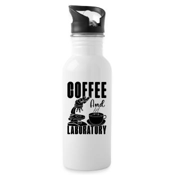 Labortechniker Kaffee Wissenschaft Geschenkidee - Trinkflasche mit integriertem Trinkhalm - Weiß - Rechts