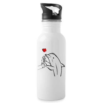 Dolphin - Water bottle with straw - white - Right