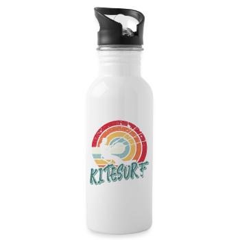 Kitesurfen Kitesurf Kitesurfer Kiteboard - Trinkflasche mit integriertem Trinkhalm - Weiß - Rechts
