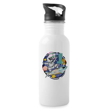 1st Birthday Astronaut 1 Years Boy Gift - Water bottle with straw - white - Right