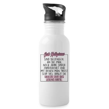 Gute Kolleginnen Geilste Zeit Des Lebens Spruch - Trinkflasche mit integriertem Trinkhalm - Weiß - Rechts