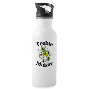 Treble Maker Funny Musician Gift Treble Clef - Water bottle with straw - white - Right