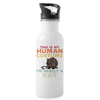 C’est mon costume humain je suis vraiment un rat - Gourde avec paille intégrée - blanc - Droite