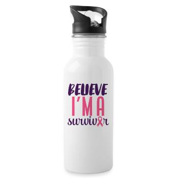 Croyez que je suis un survivant - Gourde avec paille intégrée - blanc - Droite