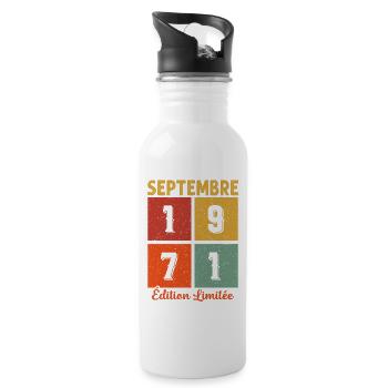 Septembre 1971 Cadeau D'anniversaire - Gourde avec paille intégrée - blanc - Droite