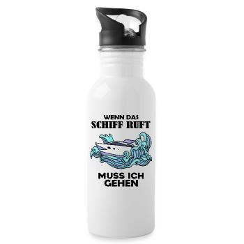 Schiff Schifffahrt - Trinkflasche mit integriertem Trinkhalm - Weiß - Rechts