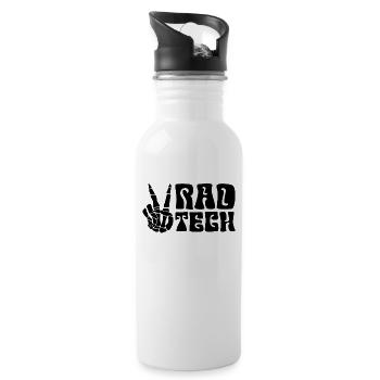 Radiologie Röntgentechniker Rad Tech Geschenkidee - Trinkflasche mit integriertem Trinkhalm - Weiß - Rechts