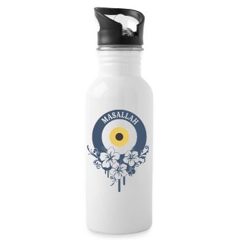 Nazar - Trinkflasche mit integriertem Trinkhalm - Weiß - Rechts