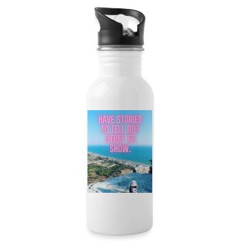 1 Travel - Trinkflasche mit integriertem Trinkhalm - Weiß - Rechts