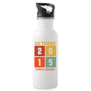 Octobre 2015 Vintage - Gourde avec paille intégrée - blanc - Droite