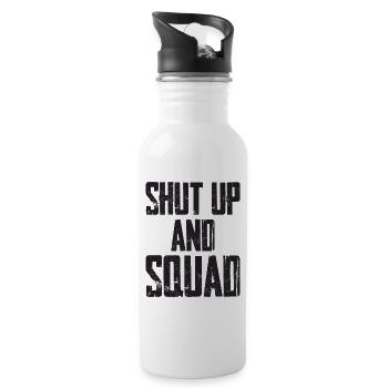 Shut Up And Squad - Trinkflasche mit integriertem Trinkhalm - Weiß - Rechts