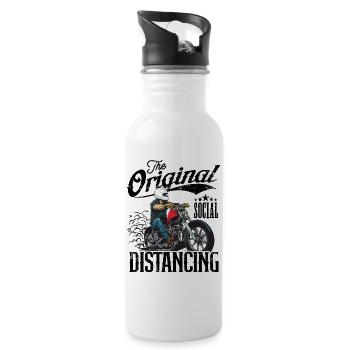 Le vintage original de la moto de distanciation sociale - Gourde avec paille intégrée - blanc - Droite