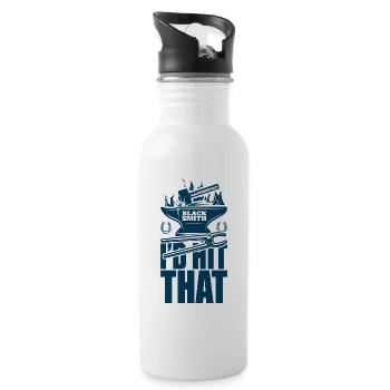 I'd Hit That Funny Blacksmith Metal Worker - Water bottle with straw - white - Right