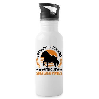 Shetland Pony Cadeau Shetty - Gourde avec paille intégrée - blanc - Droite