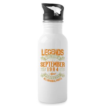 1984 September Birthday Legend - Water bottle with straw - white - Right