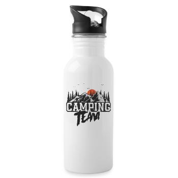 Camping Team Camper Campen - Trinkflasche mit integriertem Trinkhalm - Weiß - Rechts