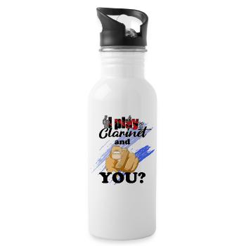 Clarinet i play Clarinet Cool - Trinkflasche mit integriertem Trinkhalm - Weiß - Rechts