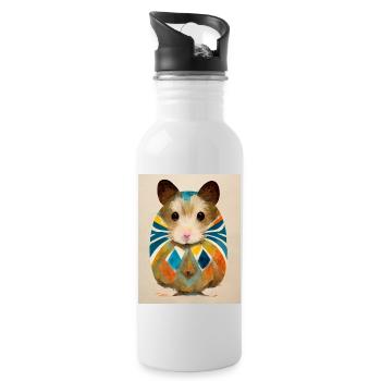 Hamster abstract - Water bottle with straw - white - Right